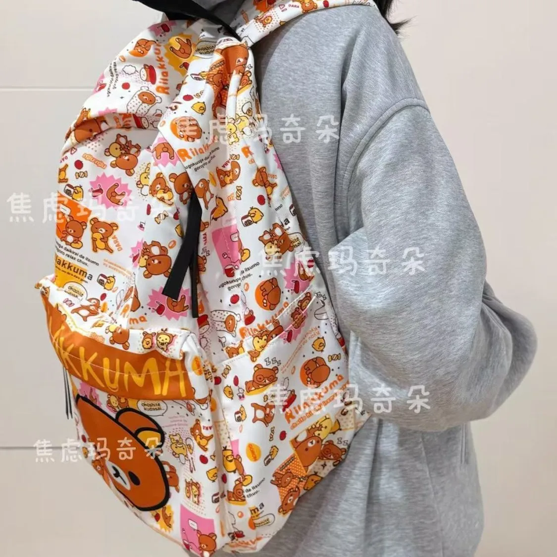 

Kawaii Rilakkuma Backpack Large Capacity Cartoon Cute Anime Student Bschoolbag Computer Backpack Girl's Gifts Toys