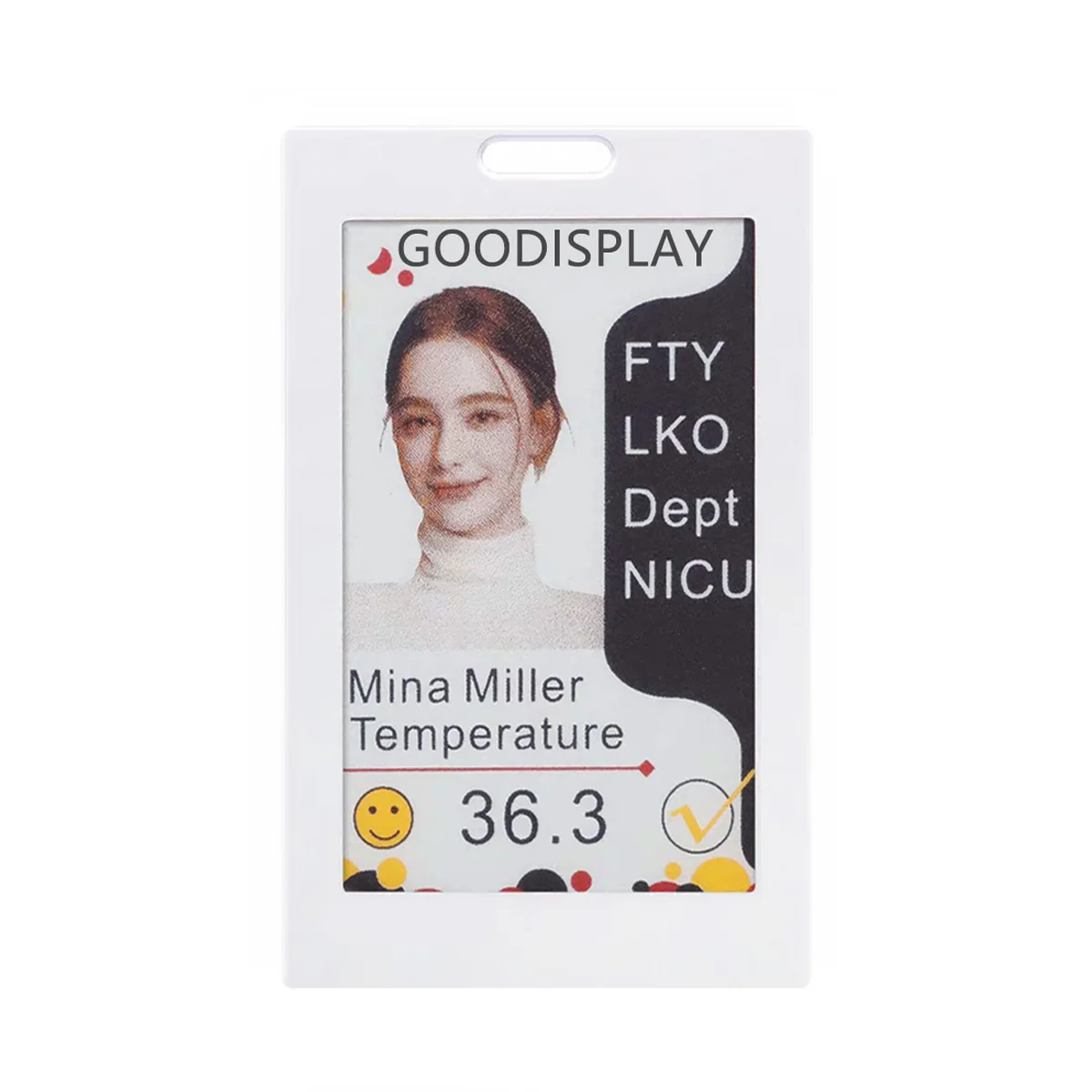 GooDisplay 3,7-calowy inteligentny, personalizowany identyfikator z technologią E-Ink, wyposażony w NFC, wodoodporny, idealny na wydarzenia biznesowe i konferencje, z dostępem do ponad 1 miliona — 2