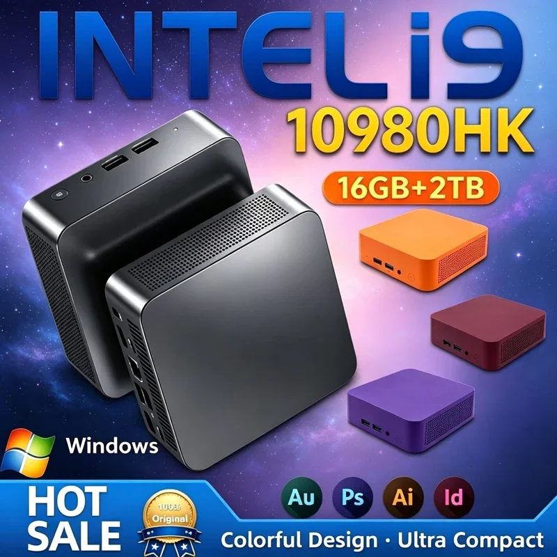 I9 MINI PC Windows 11 Pro Intel Core I9 10980HK/Intel N150 MINI Computer 16GB DDR4 2048GB SSD WiFi 6 BT5.2 Gaming MINI PC