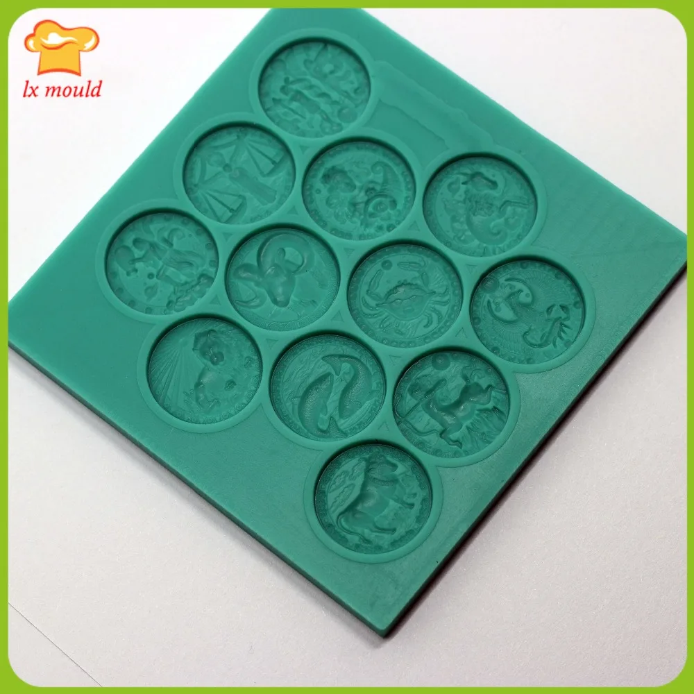 Stampo in silicone sottile da 12 costellazioni Stampo per fondente per decorazione torta al cioccolato fatto a mano