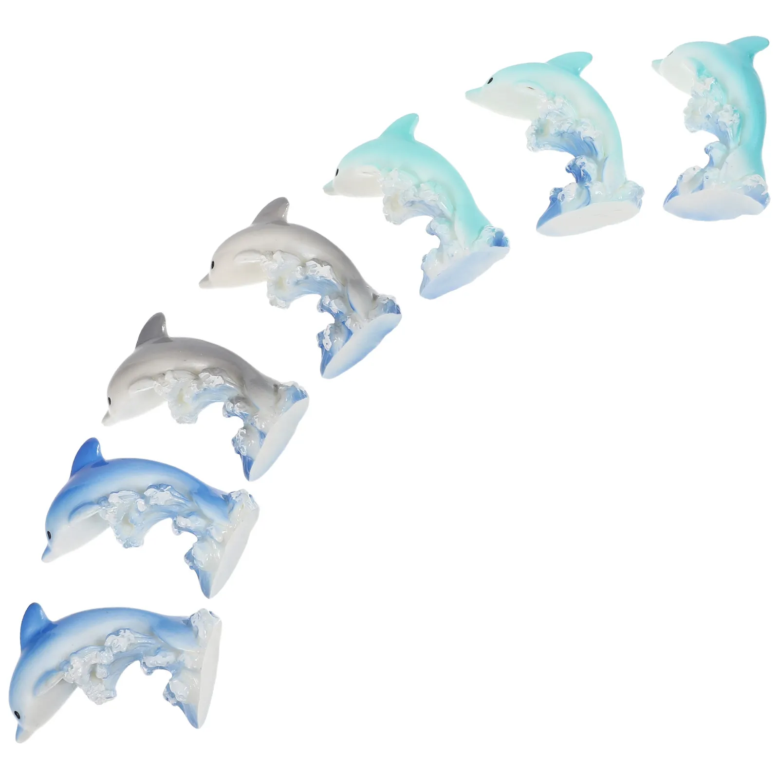 

7Pcs Mini Resin Dolphin Ocean Animals Realistic Marine Decorations for Home Aquarium Cupcake Toppers Micro Landscaping Sea