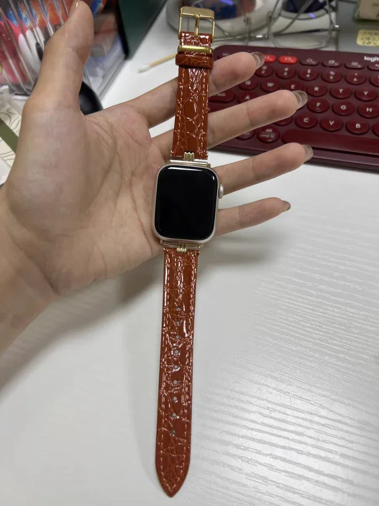 Fashion Bussiness Bracelet for Apple Watch 9 8 7 6 5 4 3 2 1 Se Strap Retro Leather Watchband 41 44mm 45mm 49mm Band Accessories