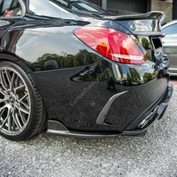 For Mercedes W205 Rear Bumper Side Splitter C-Class C300 C300d C43 C63 AMG Line Rear Bumper Diffuser Skirts Bodykits Tuning