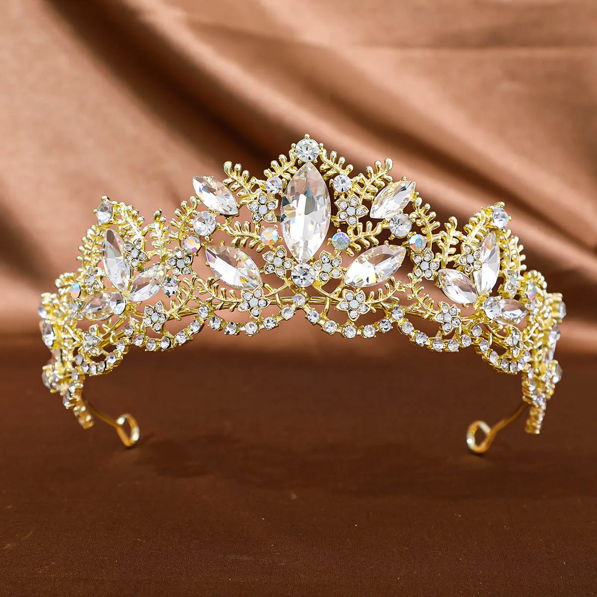 Romantic Princess Crown Girls Baroque Zircon Tiara Pearl Headband Birthday Wedding Party Exquisite Accessories Jewelry Gifts