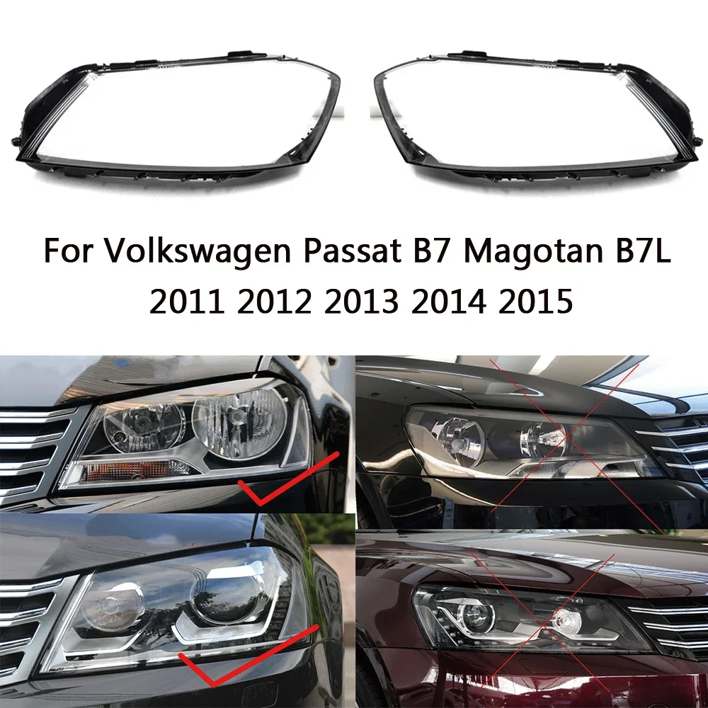HTTCY For Volkswagen VW Passat B7 Magotan B7L 2011 2012 2013 2014 2015 Car Headlight cover Glass Lens Case Shell Cover Lampshade