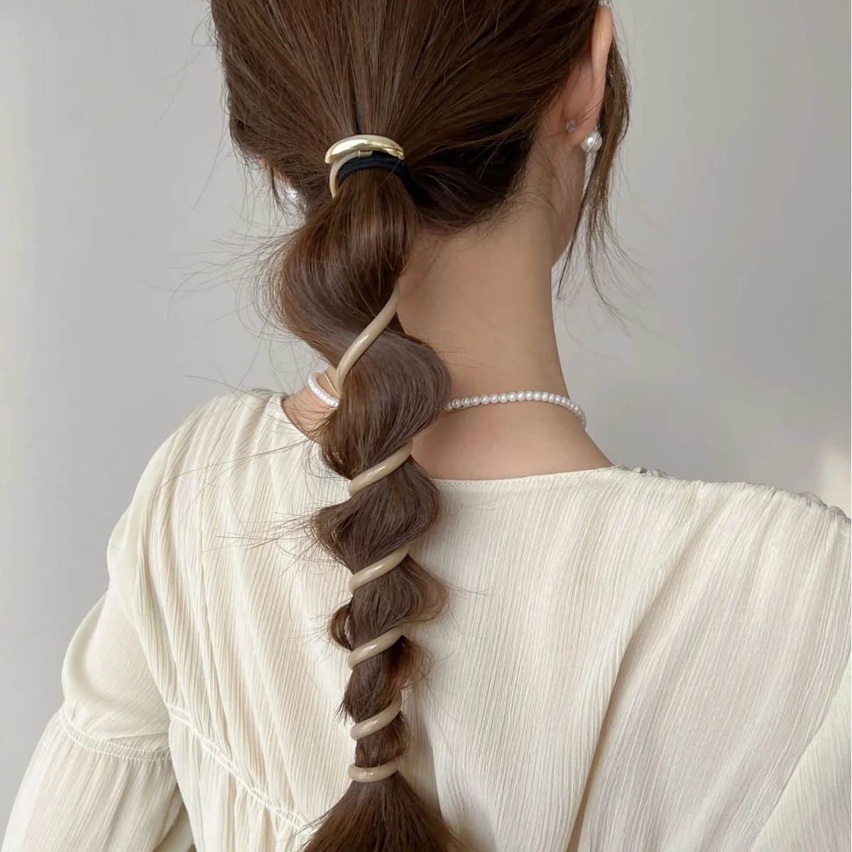 Minimalist Hair Coil Tie Straight Elastic for Women Puff Ponytail Chic Hair Accessories No Breakage Headwear