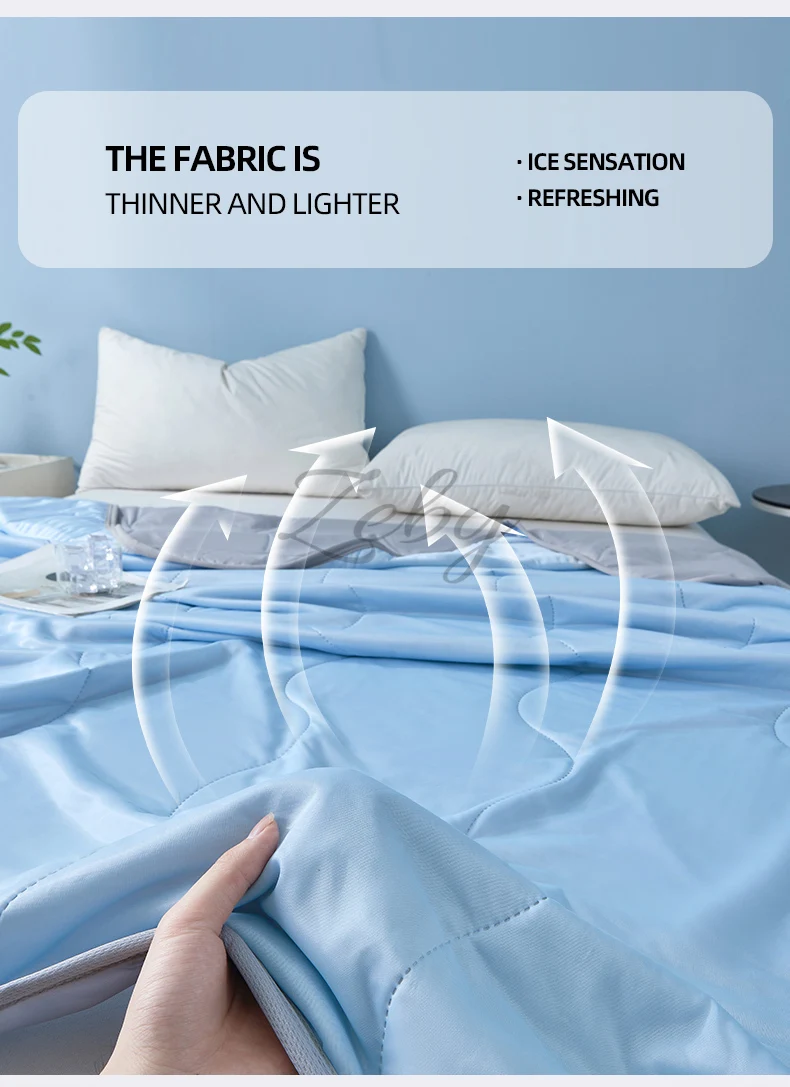 New Wave Pattern Cool Summer Blanket Natural Coolness Qulited Duvet Cooling Sensation Comforter Well-vetilated Queen King Quilt