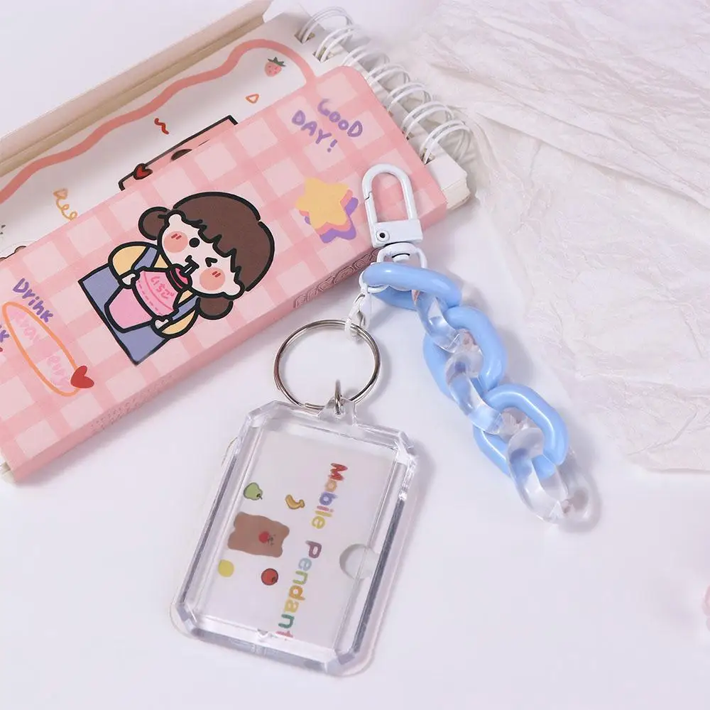 Stationery Student Card Case Transparent Album Collect Photo Protector Keychain Photocard Holder Card Sleeves ID Holder Pendant