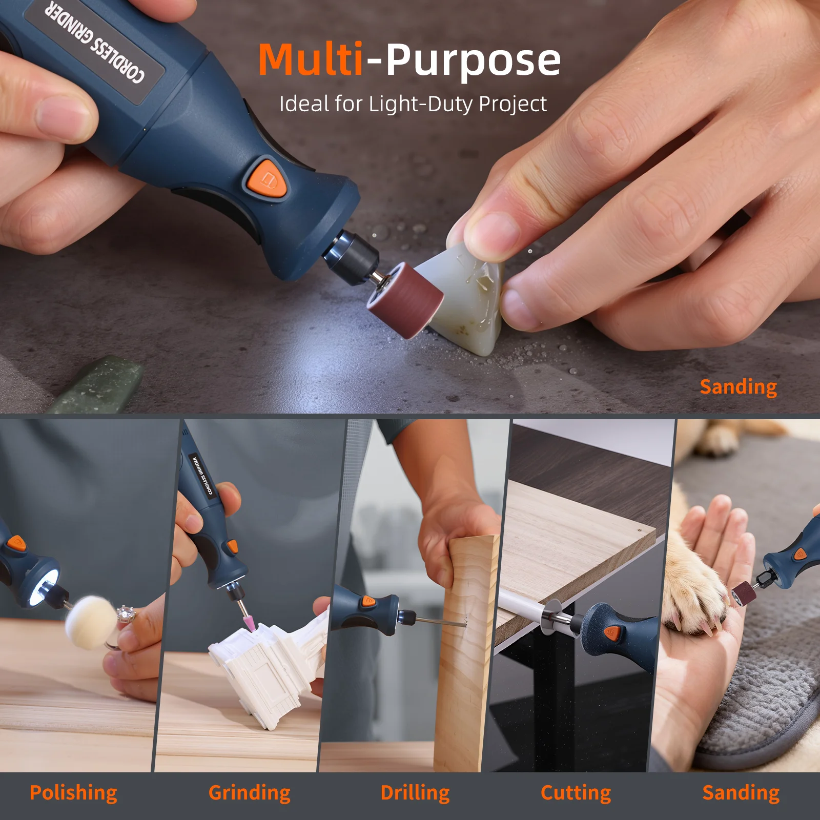 عالية الطاقة اللاسلكي الحفر الكهربائية طاحونة DC7.4V 1100mAh النجارة الحفر قلم نقش صغير الروتاري 5 أداة مجموعة للاختيار #5