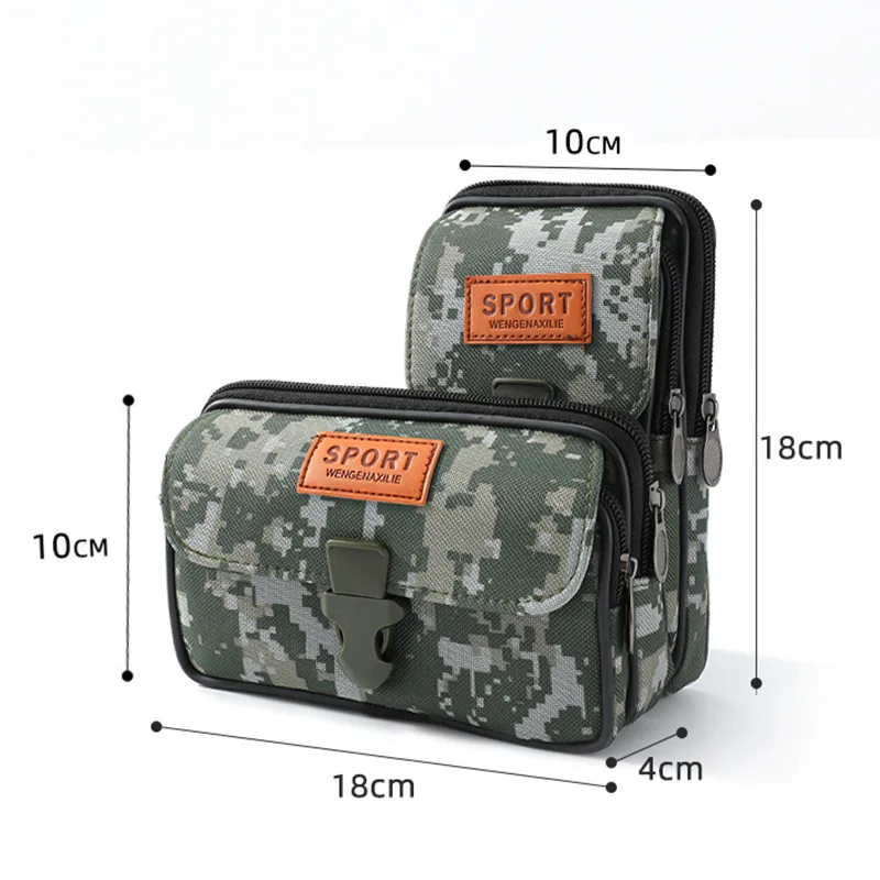 Outdoor Men camouflage Waist Pack Bag Pouch Waterproof Tactical  Sport Hunting Belt Nylon Mobile Phone Bags Travel Tools