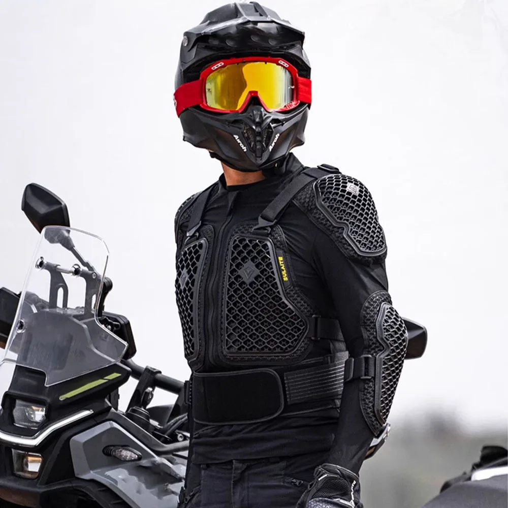 Vestes de moto noires Vestes de protection Armure complète des hommes Tortue Moto Racing Équipement de protection Vêtements S-2XL