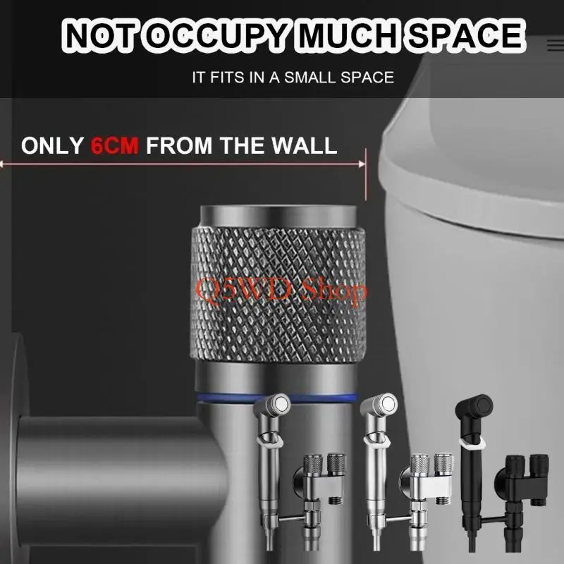 

Q5WD Ручной распылитель для биде, смеситель для унитаза, биде, распылитель для душа с двойными выпускными клапанами для женской