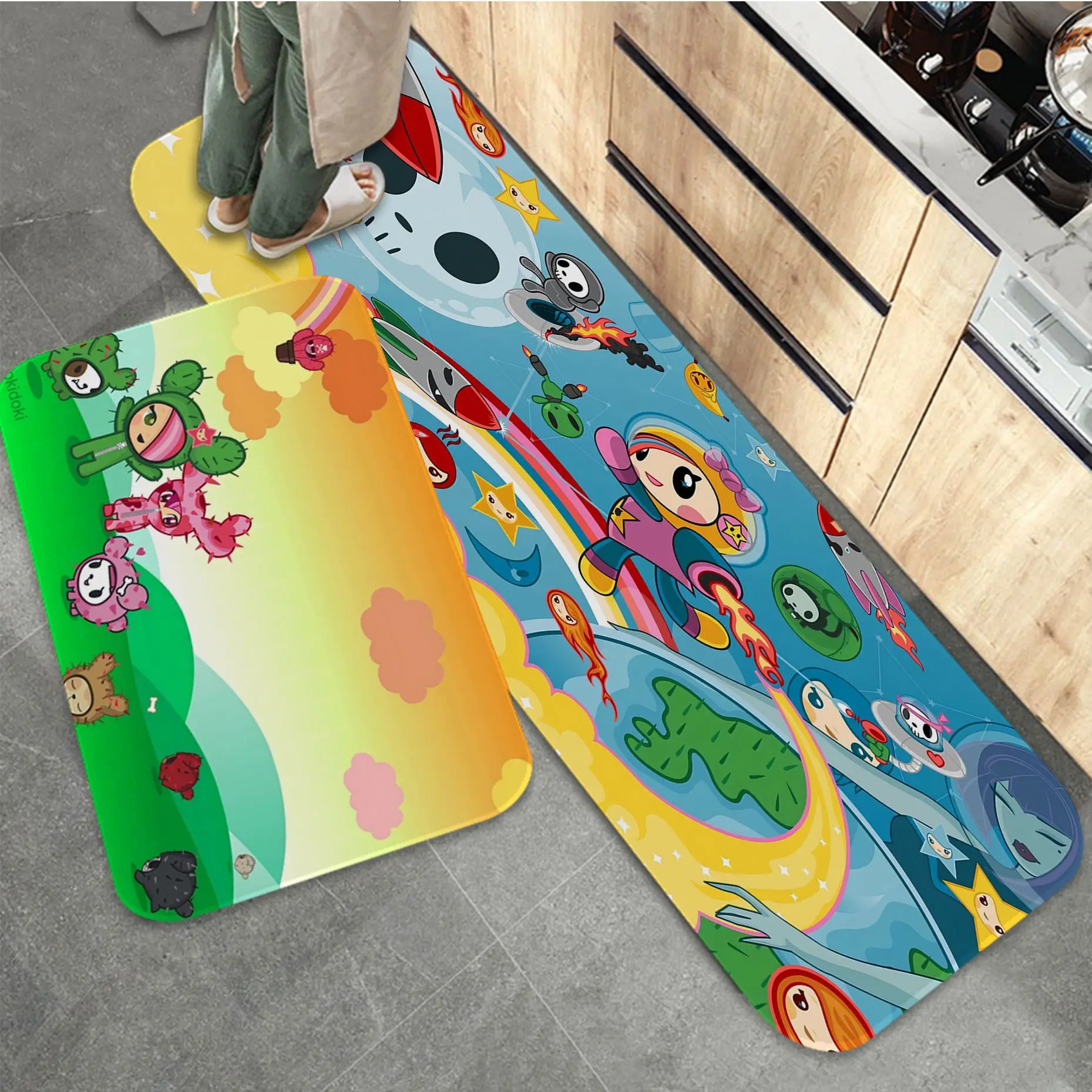 T-Tokidoki Floor Mat Hallway Carpet Retro Multiple Choice Living Room Kitchen Rug Non-Slip Welcome Rug