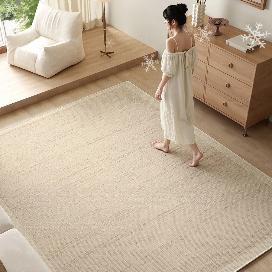 Light Luxury Summer Living Room Cooling Mat Cream Style Home Non-slip Ice Silk Cooling Mats Bedroom Soft Rug Decoration Carpet