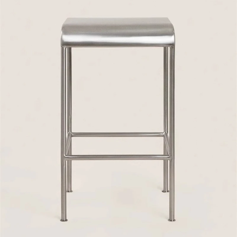 

European simple industrial style home bar stainless steel stool high stool