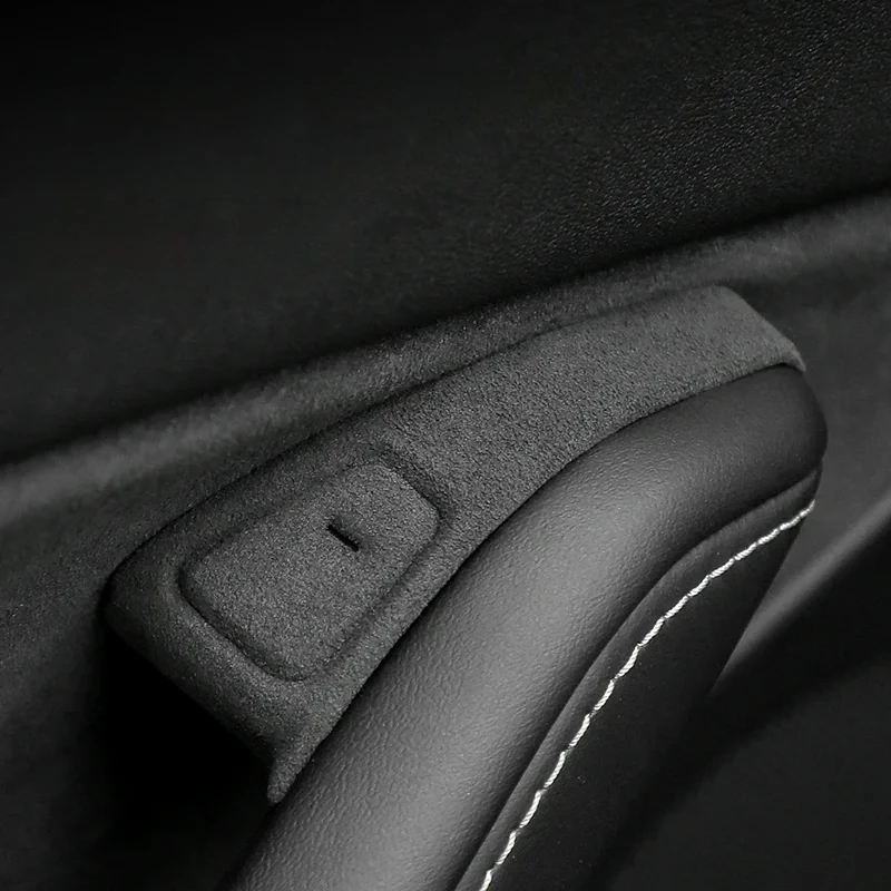 Car Open Door Handle Button Trims Cover For Tesla Model 3 Model Y 2017-2022 Alcantara Suede Window Lift Switch Panel Frame Shell