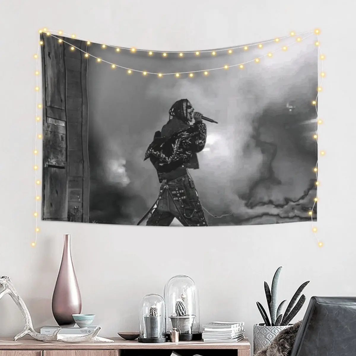 Playboi Carti black and white Tapestry Aesthetic Room Decors Outdoor Decor Tapestry