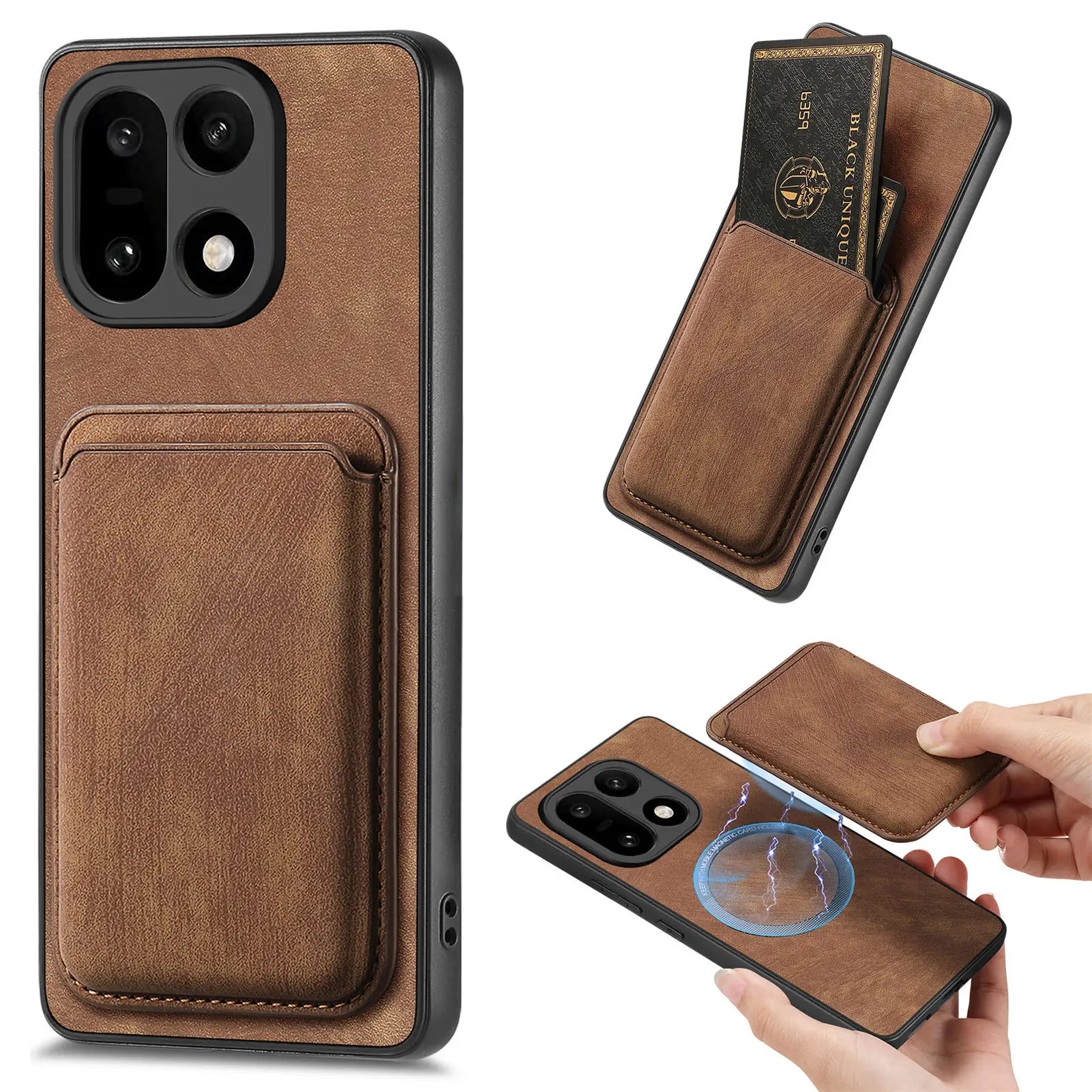 For Magsafe OnePlus 15 oneplus15 5G Case 2 in 1 Magnetic Wireless Charging Wallet Card Shockproof Protection Cover Accessories