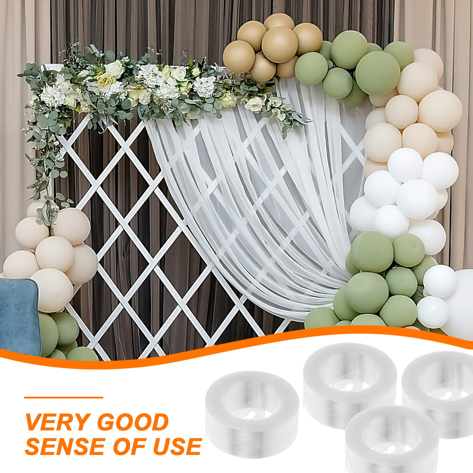 

10pcs Clear Balloon Decorative Chain Transparent Strips for Arch Wedding Birthday Party Garland Kit Balloon Holder Strip