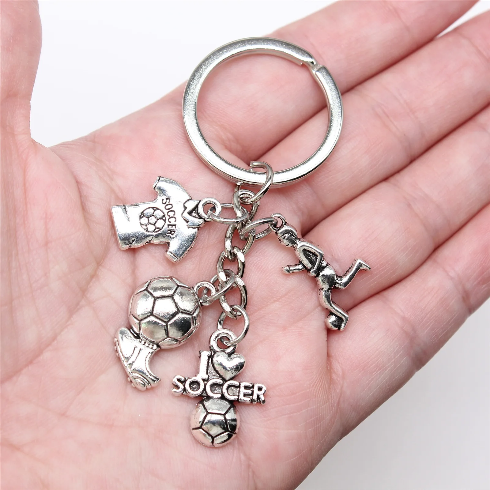 Fashion Alloy Key Chain Sporty Style, Jersey, I Love Football and Other Elements Pendant Keychain Pendant