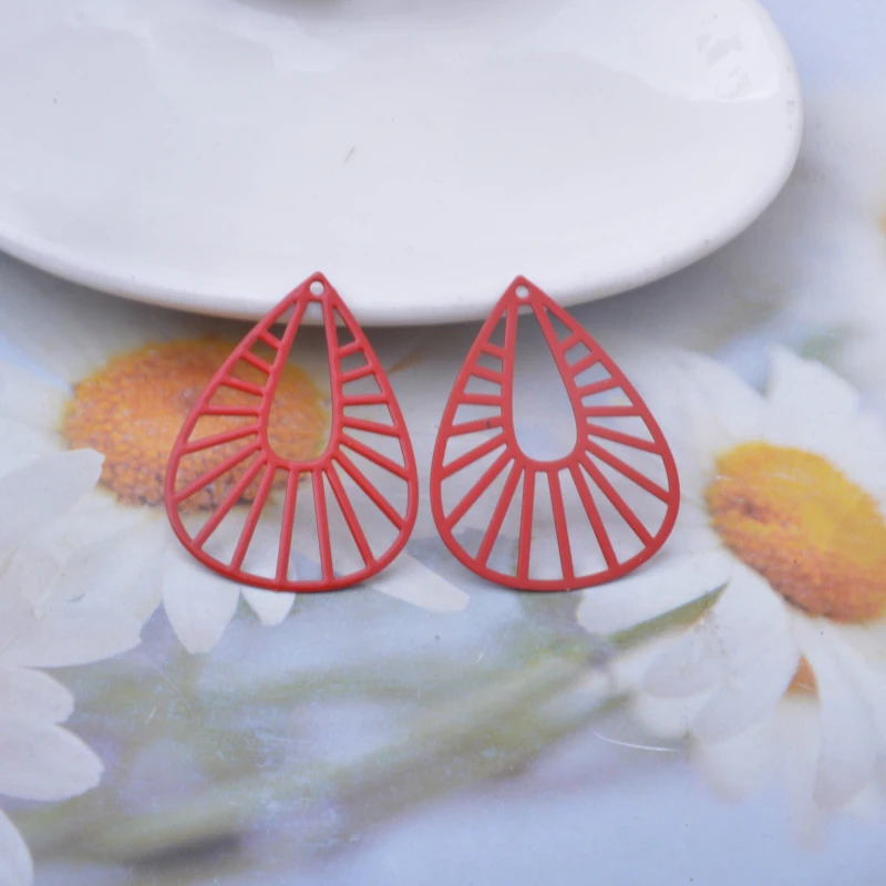 30 Stück AB8310 Messing-Filigran-Wasseranhänger Edelstahl-Anhänger DIY Schmuck Ohrringe Zubehör – Detail 8