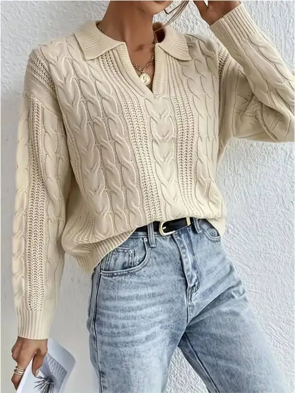 

Ne Свитер Twist Pure Color Трикотаж для женщин Длинный све в рубчик стандартной длины Весенний модный женский трикотаж