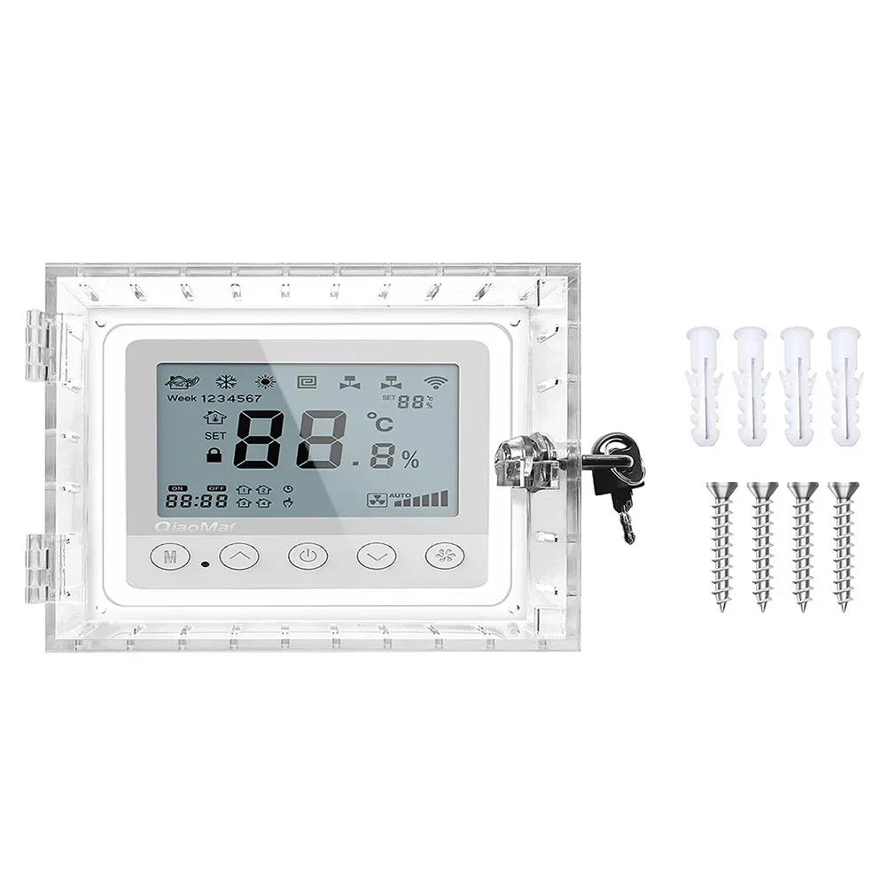Constant Temperature Box Cover ABS Universal Thermostat Lock Box Large Thermostat Guard Clear Cover Home Thermostat Cover