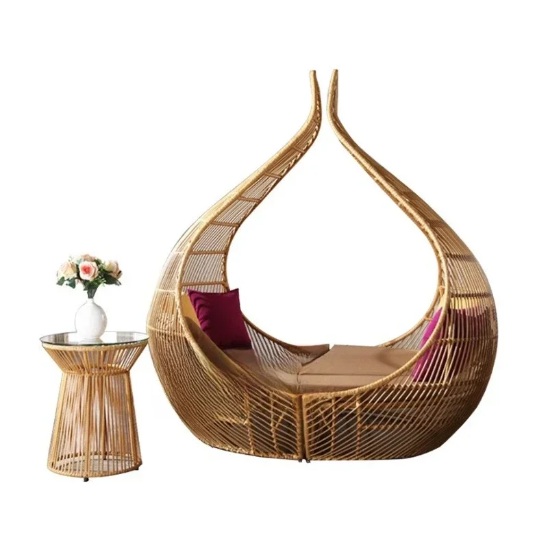 

Terrace Scenic Area Balcony Courtyard, Pool Leisure Sofa Round Beach Chair Rattan Furniture