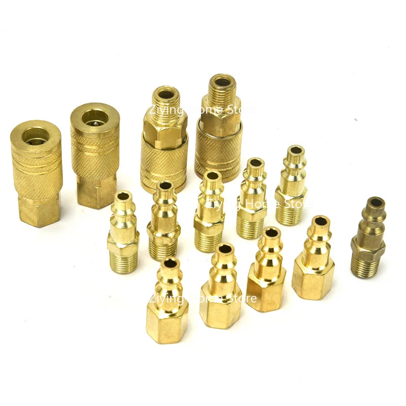 

Подходит для аксессуаров воздушного компрессора: набор американских быстрого разъема 1/4NPT, 14 предметов, внутренняя и внешняя резьба.