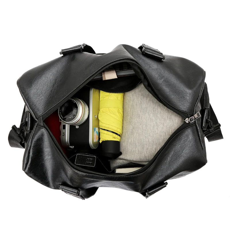 Large Capacity Waterproof Gym Duffel Bag with Wet/Dry Compartments, Black Travel & SportsBagwith AdjustableShoulderStrap, GymBag - view 5