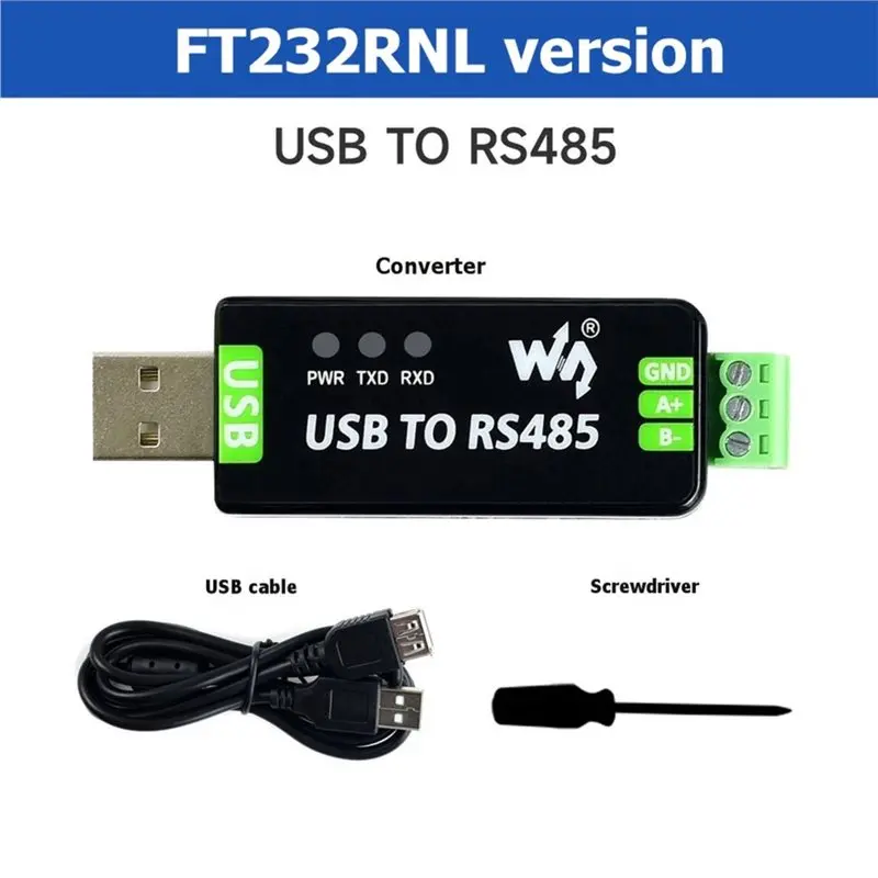 Waveshare Industrial-Grade USB To RS485 2PCS FT232RNL Version Serial Converter USB To RS485 Bidirectional Converter