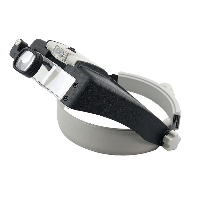 Headband Illuminated Magnifier 1.5X 3X 7.5X 9X 9.5X 11X 15.5X 17X Helmet Magnifying Glasses with 2 LED Light Third Hand Loupes
