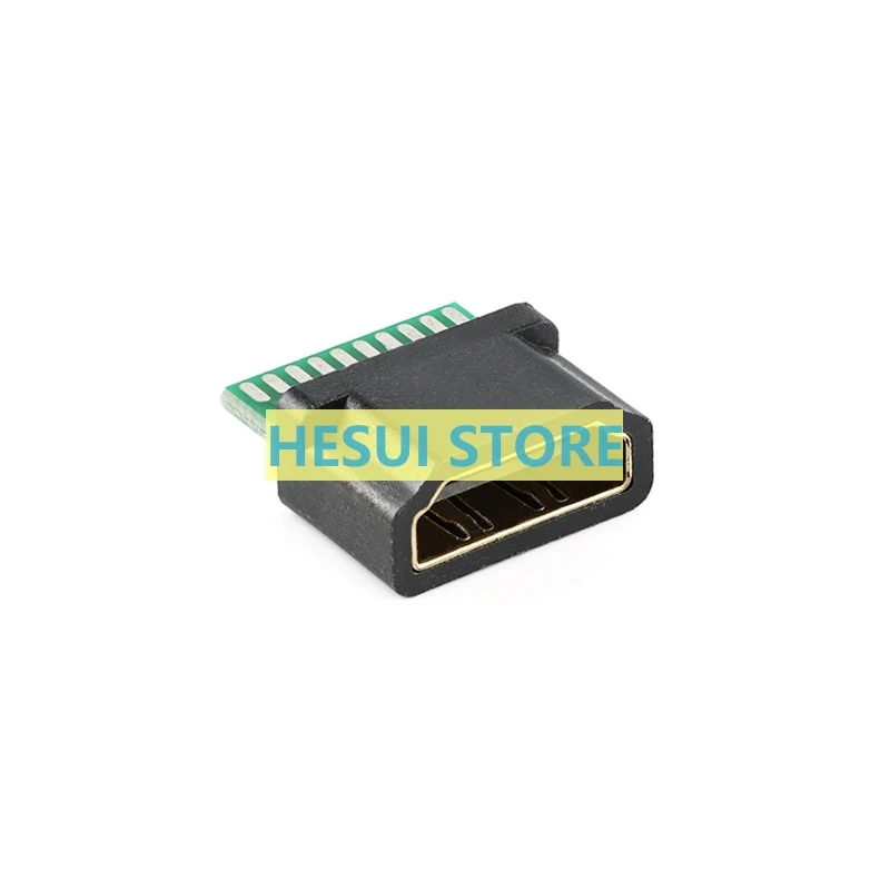 HDMI Chassis Type A 19PIN strip with housing HD Display Transmission Interface Connector socket - gold plated