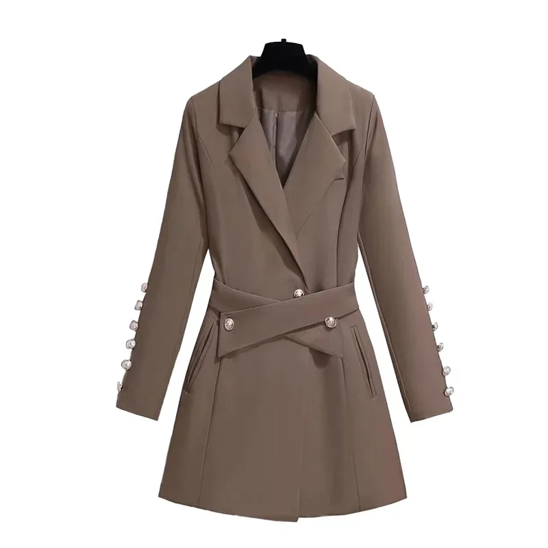 Good Quality2024 Spring New Short Trench Coat Suit Coat Design Sense Suit Cover Belly Thin Girl Dress