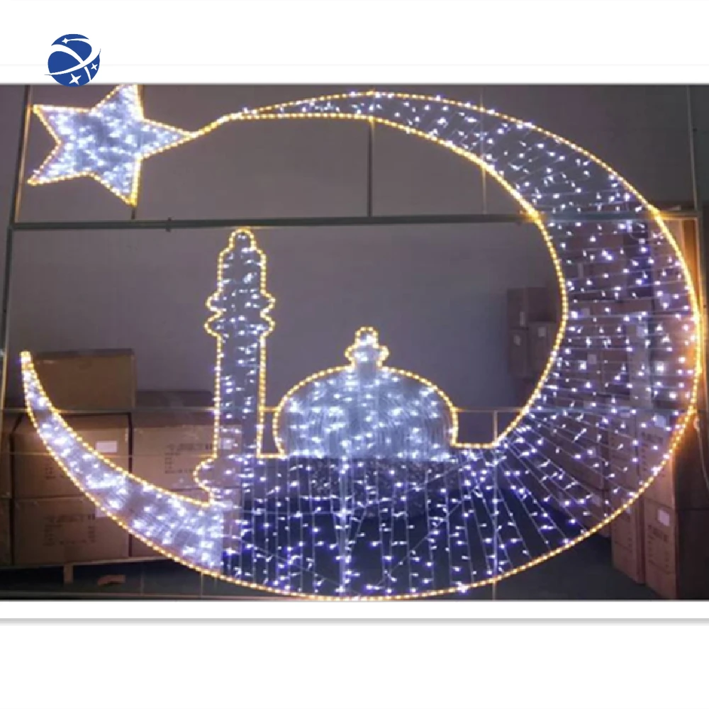 Eid Mubarak 2D LED  motif outdoor Ramadan decorative lights for Muslim holiday decoration