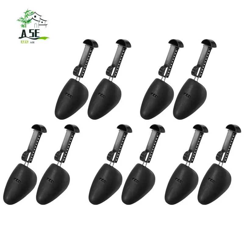 

A05E-5 Pairs Practical Plastic Adjustable Length Men Shoe Tree Stretcher Boot Holder Organizers (5 Pairs Black)