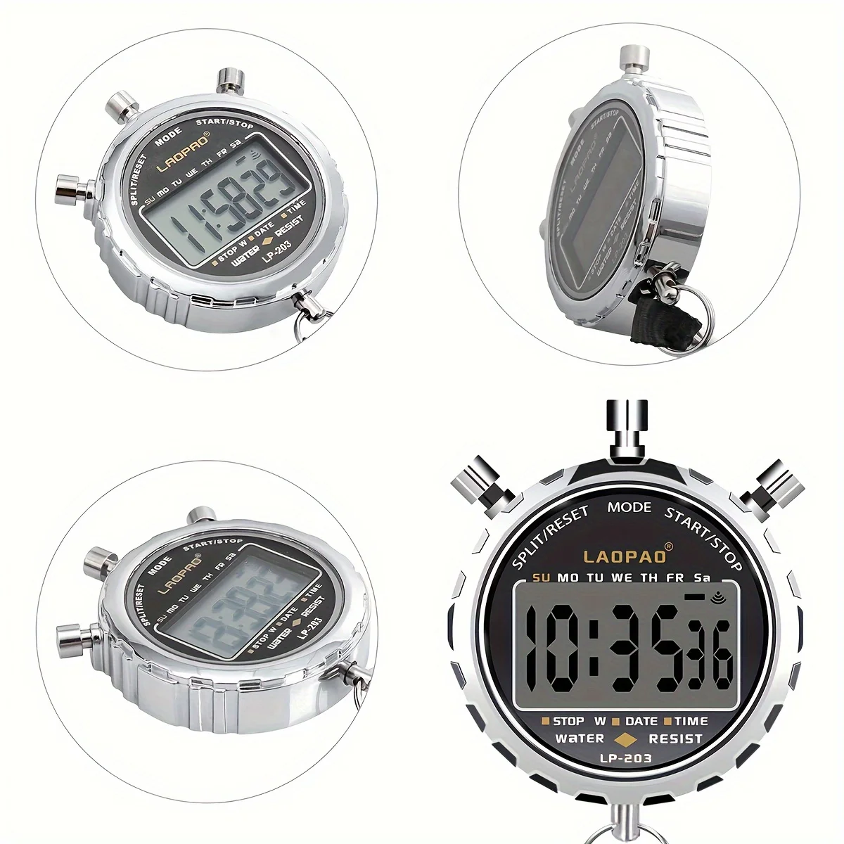 Stopwatch, 1/100th Rainproof Digital Timer For Sports, Competition, Coach, Referee, Training, Timing