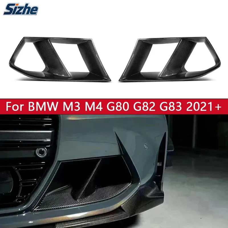 

High-Performance For BMW M3/M4 (G80/G82/G83) 2021+ Carbon Fiber Fog Lamp Frame Front Bumper Air Vent Cover Premium Body Kit Acce