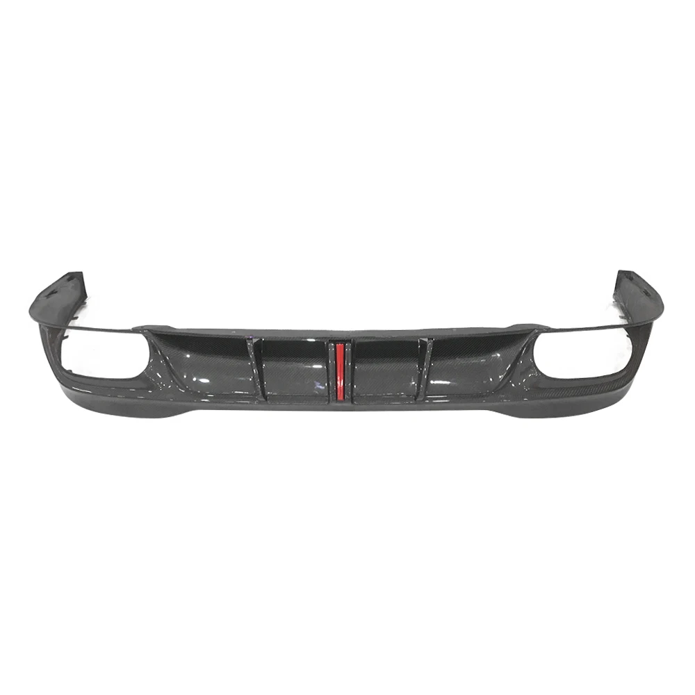 For Mercedes-Benz CLA Class CLA45 W118 Dry Carbon Fiber AE Style Rear Bumper Diffuser With Led