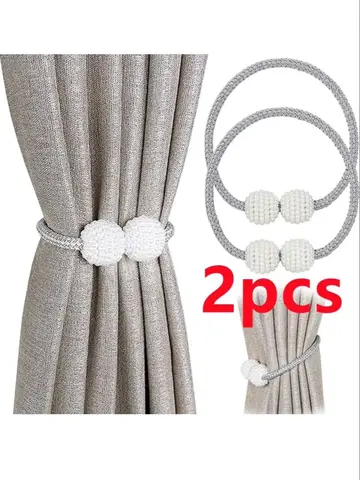 2/4PCS Pearl Magnetic Curtain Clip Curtain Holders Tie Back Buckle Clips Hanging Ball Buckle Tie Back Curtain Decor Accessories