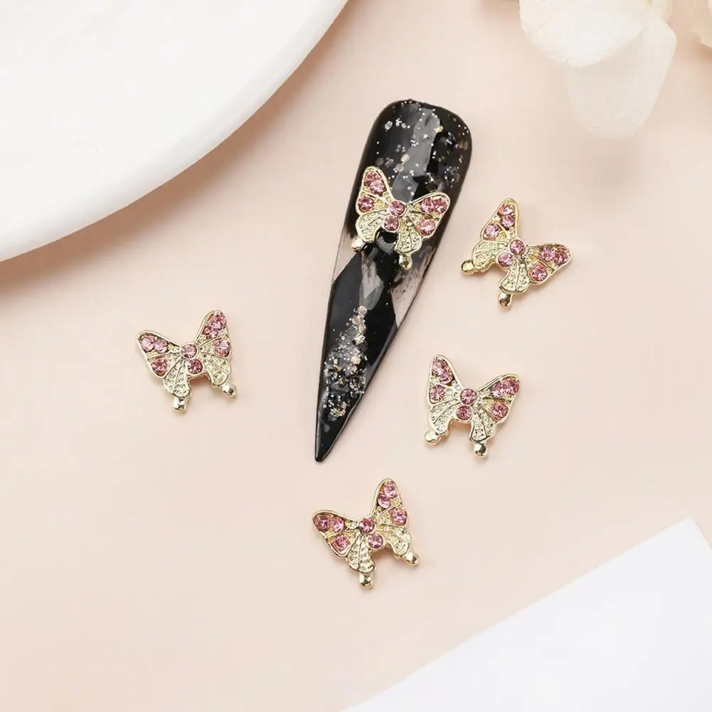 Nail Art Charms Sparkling Butterfly Nail Charms 3d Rhinestone Inlay Diy Manicure Accessories for Nail Art Jewelry Phone Case