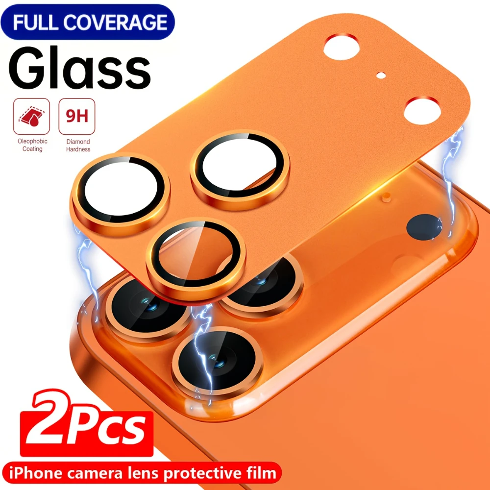

2Pcs Camera Lens Protector For iPhone 17 Pro Max 17 Pro 9H Tempered Glass Anti-Scratch Anti-Fingerprint Full Coverage Membrane
