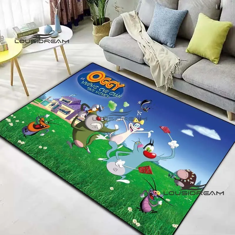 

Oggy et les cafards Carpets and Rug Cute Cartoon Carpet Floor Mat Living Room Bedroom Decorate Large Area Soft Carpet Kids Room