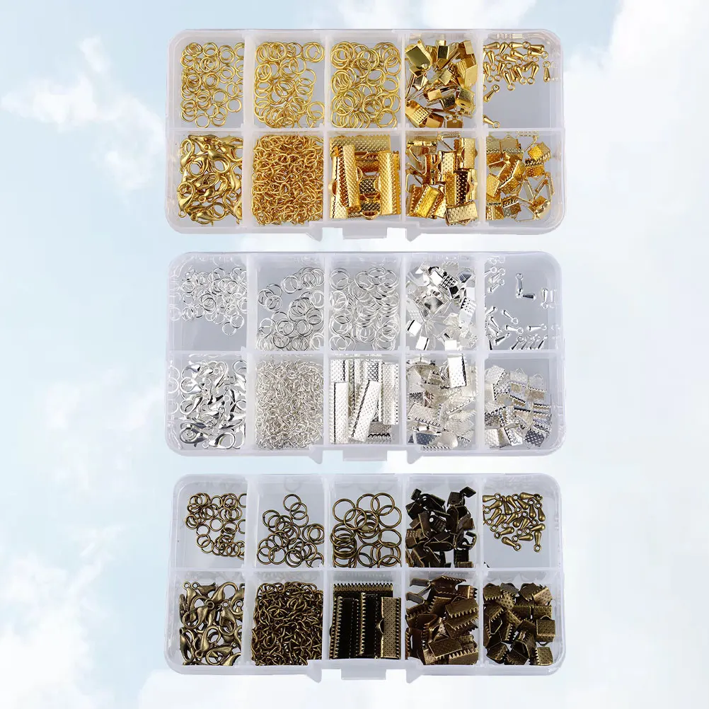 

3 Boxes Jewelry Accessories Set Ear DIY Supplies Kit Earrings Material Lobster Clasp