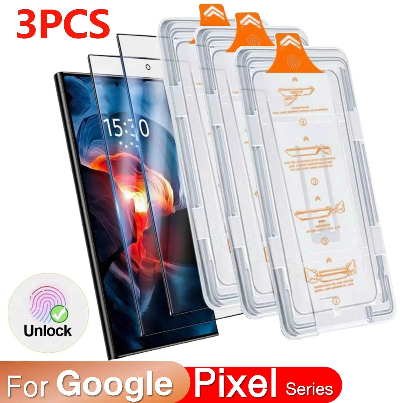 

3PCS Tempered Glass For Google Pixel 10 9 Pro XL 9A 8A 7A 7 8 9 10 Pro Easy Installation Screen Protector Fingerprint Toughened