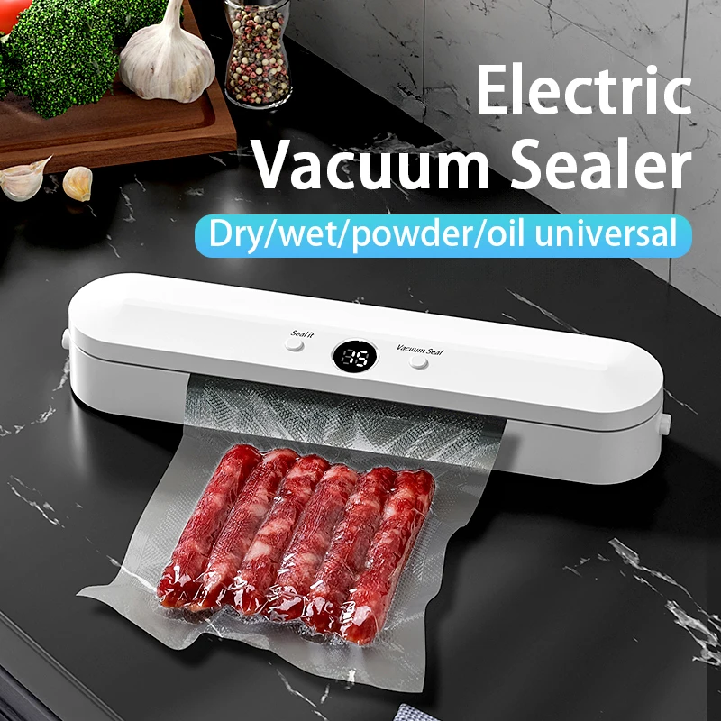 

Electric Food Vacuum Sealer Dry Wet Food Vacuum Packaging Machine Food Storage Sealing Machine Convenient Touch Key With 10 Bags