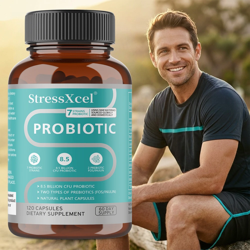 

Probiotics for Gut Health and Digestion - 5.8 Billion CFU Probiotic with 7 Strains + 2 Prebiotics - 120 Capsules Vegetarians