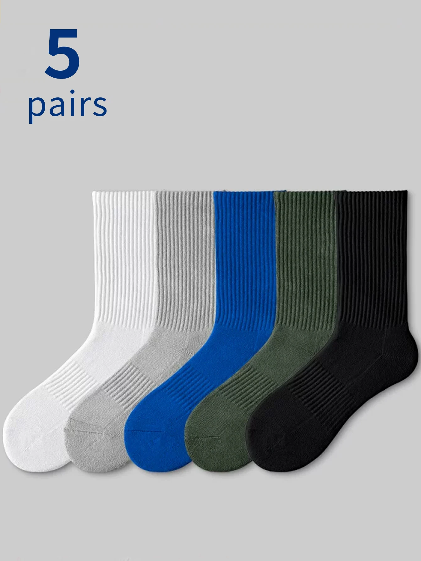 5 pairs of socks for men pure cotton spring summer long tube for boys black and white sports deodorant thin