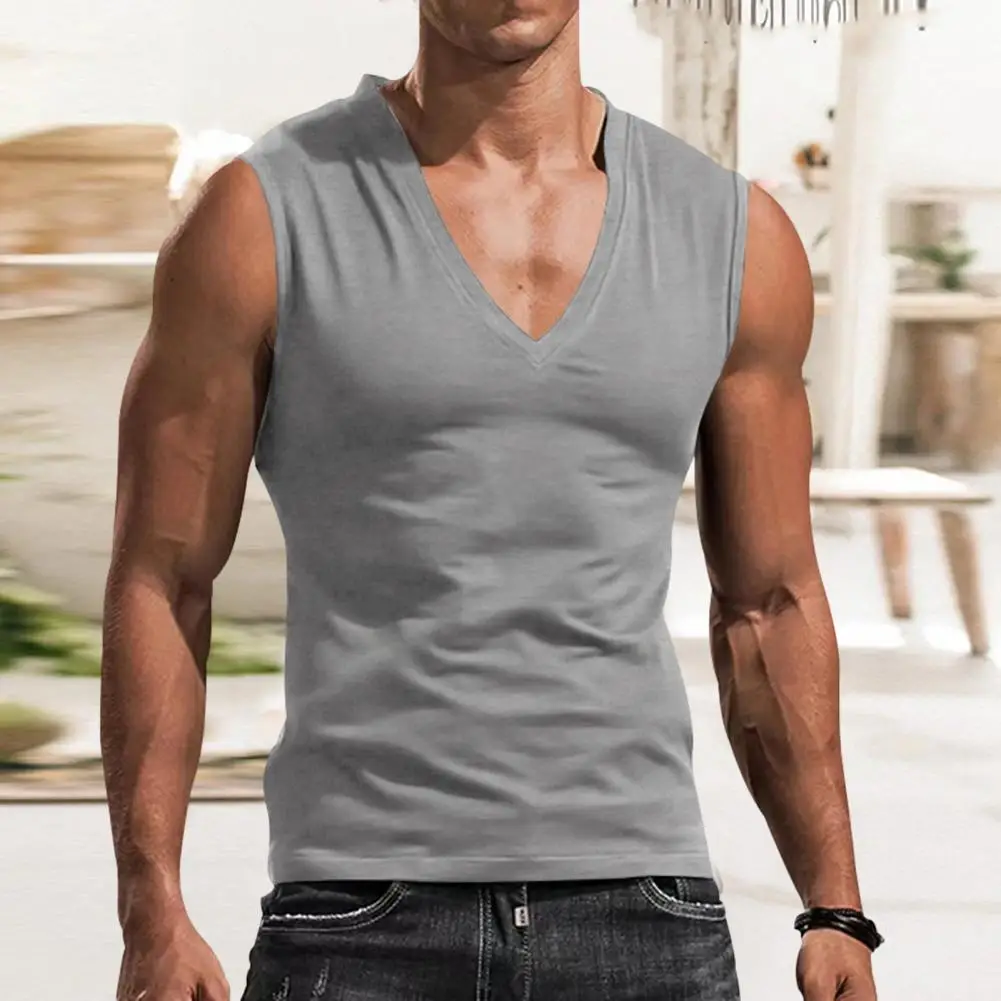 

Casual Men Top Soft Tank Top Summer Men Costume Sleeveless Polyester Men Vest Vacation Wearing