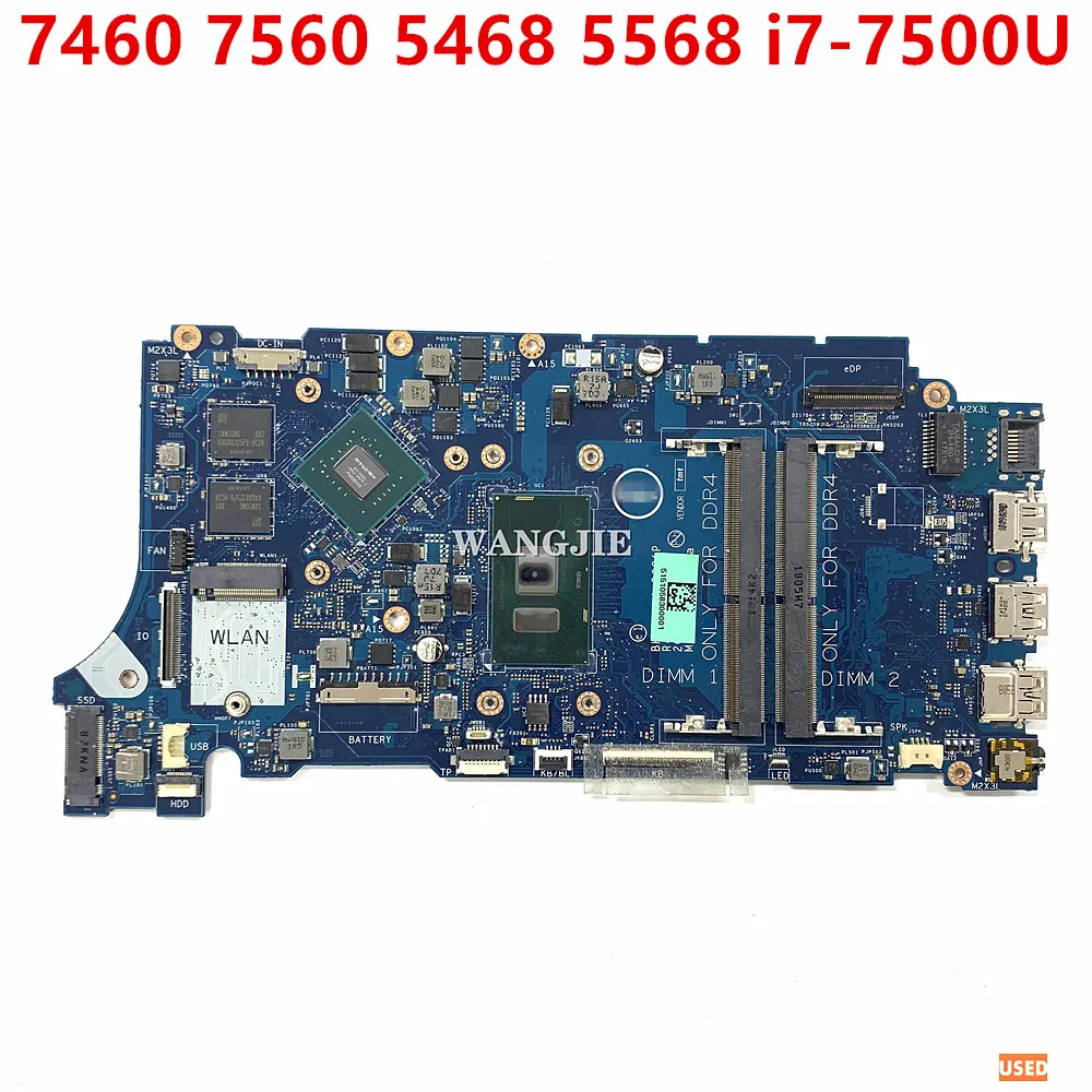 For Dell 7460 7560 5468 5568 Laptop Motherboard CN-08V456 08V456 8V456 BKD40 LA-D821P i7-7500U CPU GT940 2G